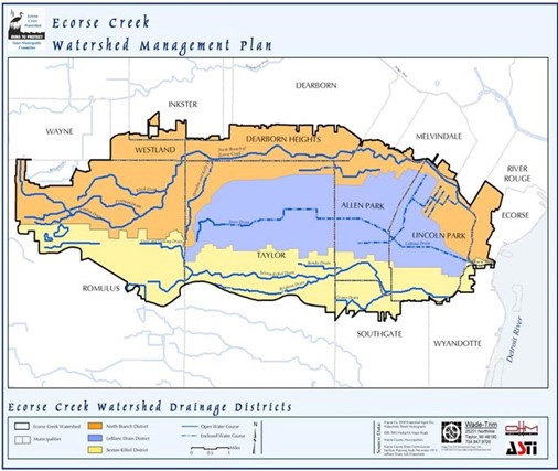 Ecorse Creek watershed map